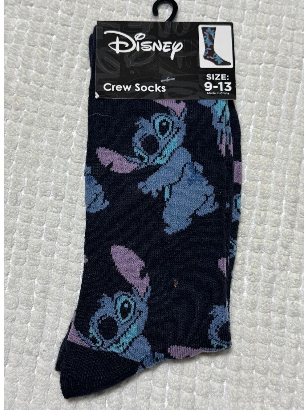 Disney Stitch Crew Socks Size 9-13 NWOT